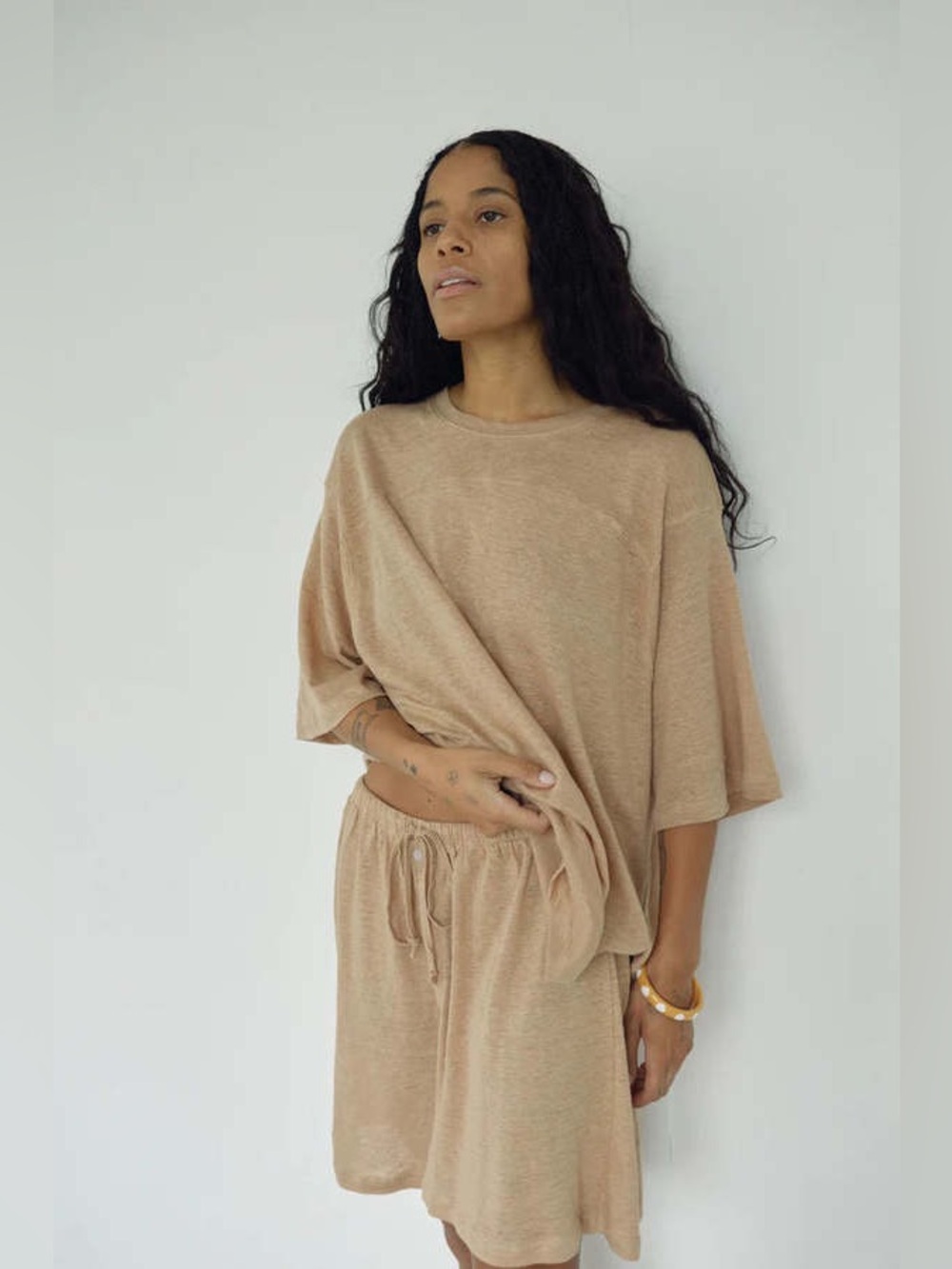 Boheme goods the linen tee and shorts set L/XL